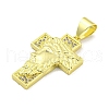 Rack Plating Brass Micro Pave Clear Cubic Zirconia Pendants KK-B091-25G-2