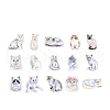 30Pcs 15 Styles Kitten Theme PET Plastic Cartoon Stickers ANIM-PW0002-40B-1