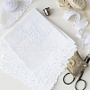 Polyester Leaf Lace Fabric Trim OCOR-WH0070-132A-6