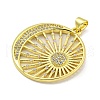 Rack Plating Brass Micro Pave Clear Cubic Zirconia Pendants KK-B091-35G-2