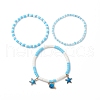3Pcs 3 Styel Glass Seed & Polymer Clay Beaded Stretch Bracelets Set BJEW-JB08854-01-4