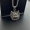 Stainless Steel Dragon Head Pendant Hip-hop Necklaces UU1756-3