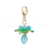 Glass & Acrylic & Shell Pearl Flower Pendant Decorations HJEW-MZ00209-01-2