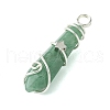 Natural Mixed Stone Pointed Pendants PALLOY-JF02803-02-4