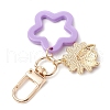 6Pcs 6 Colors Flower Opaque Acrylic Pendant Decorations HJEW-JM02330-5