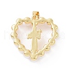 Brass with ABS Plastic Imitation Pearl Pendants KK-G460-07G-2