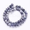 Natural Black Silk Stone/Netstone Beads Strands G-F520-57-4mm-2