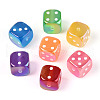 UV Plating Opaque Acrylic Beads JACR-T003-03-1