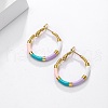 Golden 304 Stainless Steel Hoop Earrings with Enamel SQ2543-1-2