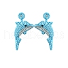 Summer Ocean Vacation Style Handmade Glass Seed Beaded Bohemian Dangle Stud Earrings PW-WGFE95A-02-1
