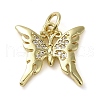 Brass Micro Pave Clear Cubic Zirconia Pendants KK-U005-01E-G-1
