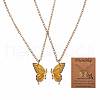 2Pcs Matching Butterfly Pendant Necklaces Set JN1033E-1-1