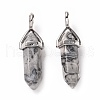 Natural Map Stone Pointed Pendants G-K329-64P-2