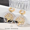 304 Stainless Steel ABS Imitation Pearl Hoop Earrings EJEW-M070-07G-5