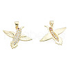 Brass Micro Pave Clear Cubic Zirconia Pendants ZIRC-N039-251-1