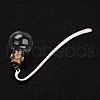Round Tibetan Style Alloy Glass Wishing Bottle Bookmarks AJEW-JK00108-01-2