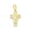 Brass Micro Pave Cubic Zirconia Virgin Mary European Dangle Charms KK-D325-27G-04-1