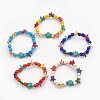 Synthetic Turquoise(Dyed) Beads Kids Stretch Bracelets BJEW-JB03889-1