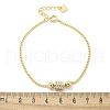 Brass Micro Pave Clear Cubic Zirconia Link Bracelets for Women BJEW-C083-03G-5