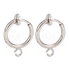 Brass Clip-on Hoop Earring Findings X-KK-P102-01P-1