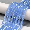 Imitation Jade Electroplate Glass Beads Strands GLAA-F029-J4mm-C04-4