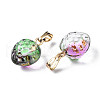Two Tone Transparent Spray Painted Glass Pendants X-GLAA-N035-014-G05-3