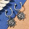 Sun 316 Surgical Stainless Steel Dangle Half Hoop Earrings for Women EJEW-G416-47AS-1