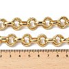 304 Stainless Steel Textured Double Ring Link Chain Necklaces NJEW-S453-02G-C-5