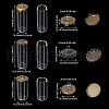CHGCRAFT 12 Sets 3 Styles Glass with Brass Connnector Charms FIND-CA0009-38-2