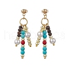 Synthetic Turquoise Beaded Necklaces and Earrings Set for Women SJEW-JS01317-4