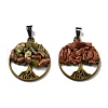 SUPERFINDINGS 4 Sets 8 Styles Natural & Synthetic Mixed Stone Chip Pendants FIND-FH0006-04-3