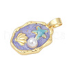 Brass Enamel Pendants KK-U068-02A-01G-2