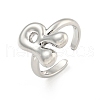 Brass Letter Open Cuff Rings for Women RJEW-G313-01R-P-1