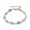 Natural Amazonite Beaded Bracelets BJEW-JB05265-03-9
