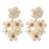 Alloy & 925 Sterling Silver & Acrylic Dangle Stud Earrings EJEW-Q013-08A-2