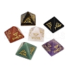 6Pcs Natural Obsidian &  Red Jasper & Amethyst & Tiger Eye & Rose Quartz & Green Aventurine Orgonite Pyramid Display Decorations G-C186-06-2
