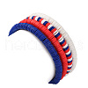 4Pcs 4 Colors Independence Day Handmade Polymer Clay Heishi Beaded Stretch Bracelets BJEW-TA00642-5