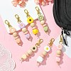 Silicone Round Flower Beads Pendant Decoration HJEW-CJ00033-6