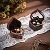 Heart Wood Ring Storage Boxes CON-WH0087-50-5