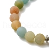 Natural Amazonite Stretch Bracelets Set with Alloy Owl Beaded ANIM-PW0003-027R-2