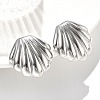 304 Stainless Steel Shell Shaped Studs Earrings for Women EJEW-K306-23P-4