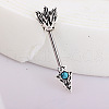 Feather Arrow 304 Stainless Steel Pave Synthetic Turquoise Nipple Rings FS-WG9A834-02-1