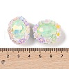 Handmade Luminous Polymer Clay Rhinestone Beads CLAY-H003-05D-4