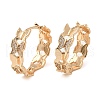 Brass Micro Pave Cubic Zirconia Hoop Earrings EJEW-M238-49KCG-1