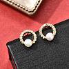 925 Sterling Silver Clear Cubic Zirconia Ring Stud Earrings EJEW-L300-09G-1
