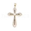 Real 18K Gold Plated Brass Micro Pave Cubic Zirconia Pendants KK-A209-07C-G-1