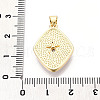 Brass Micro Pave Clear Cubic Zirconia Pendants KK-N268-21G-3