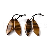 2Pcs Natural Tiger Eye Pendants G-A228-03A-1