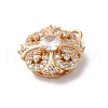 Brass Micro Pave Clear Cubic Zirconia Pendants KK-C062-058G-2