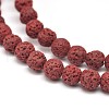 Natural Lava Rock Round Bead Strands G-E255-09-1